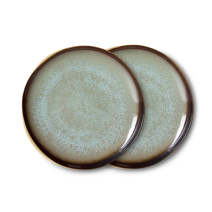 HKLiving - 70's Assiette d'accompagnement, Ø 22 cm, contrast (set de 2)