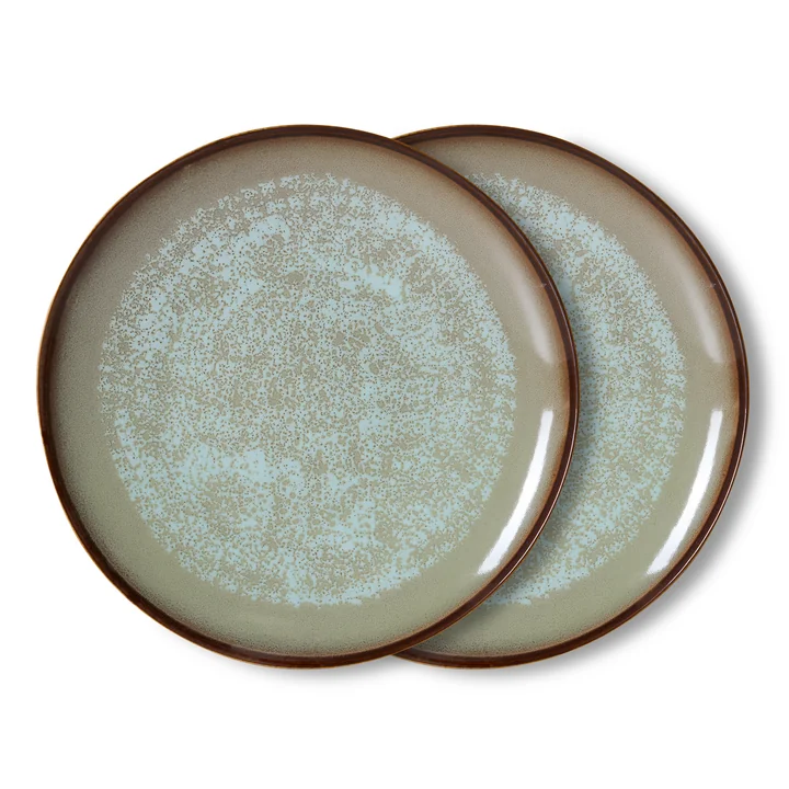HKLiving - 70's Assiette plate, Ø 27,5 cm, contrast (set de 2)