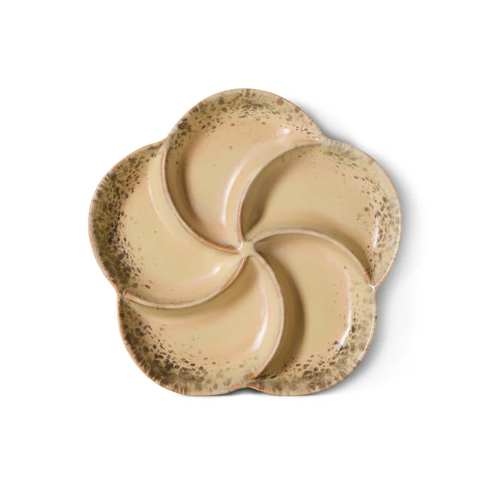 HKliving - 70's Plateau à snacks, Ø 20,3 cm, grit