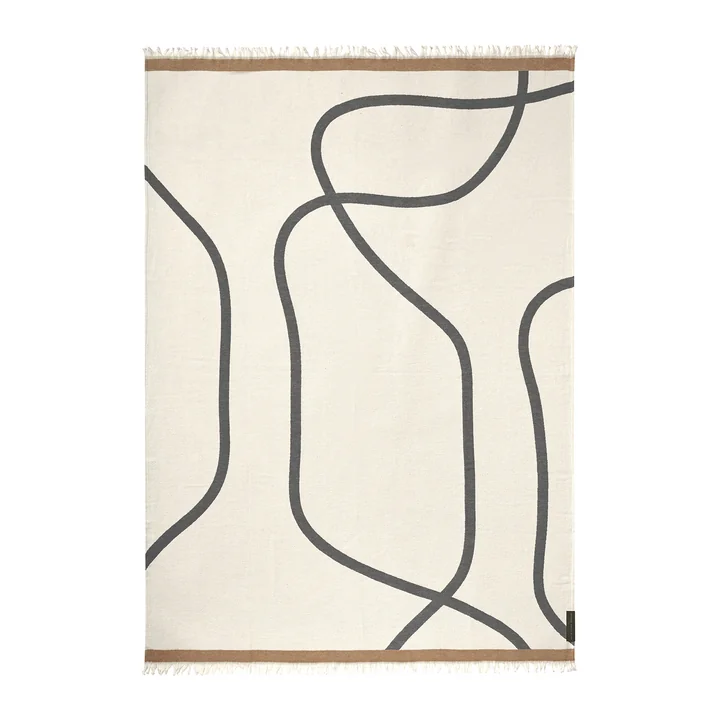 Mette Ditmer - Shadow Couverture, 130 x 175 cm, blanc cassé / gris