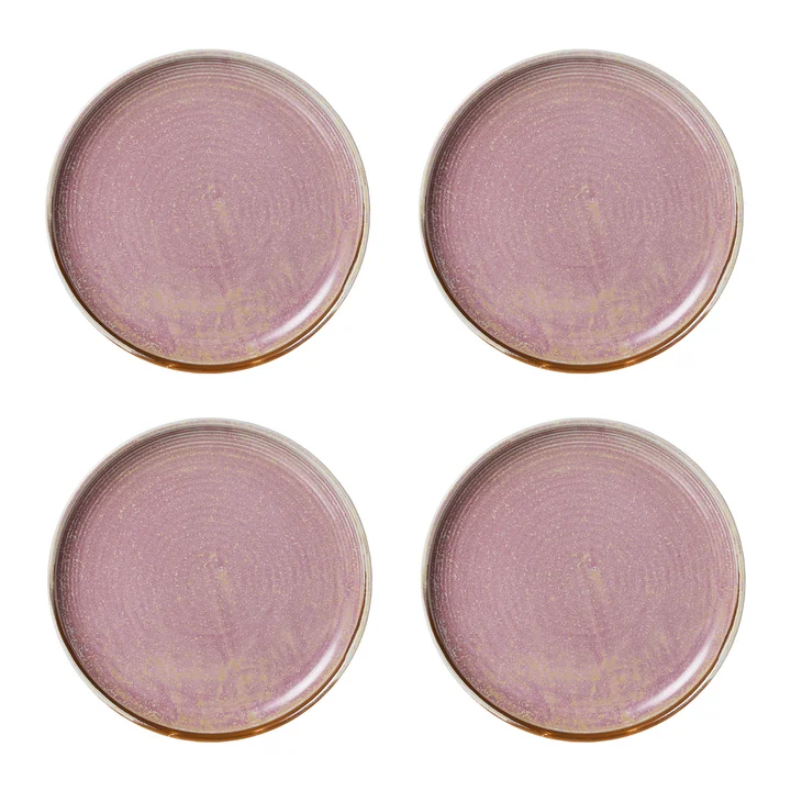 HKliving - Chef Ceramics Assiette, Ø 20 cm, rustic pink (set de 4)