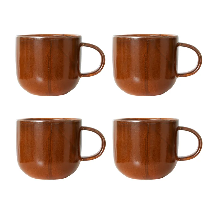 HKliving - Chef Ceramics Gobelet, 320 ml, orange brûlé (set de 4)