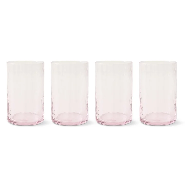 HKliving - Tube Verre à boire, H 12 cm / 400 ml, blush (set de 4)