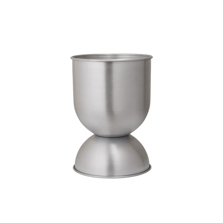 Ferm Living - Hourglass pot de fleurs small, Ø 30 x H 42,5 cm, aluminium