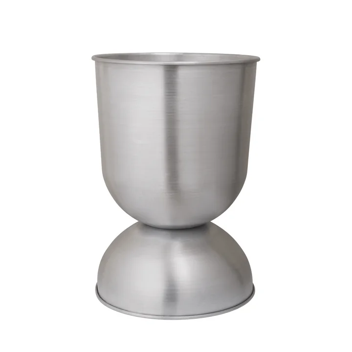 Ferm Living - Hourglass Pot de fleurs large, Ø 50 x H 73 cm, aluminium