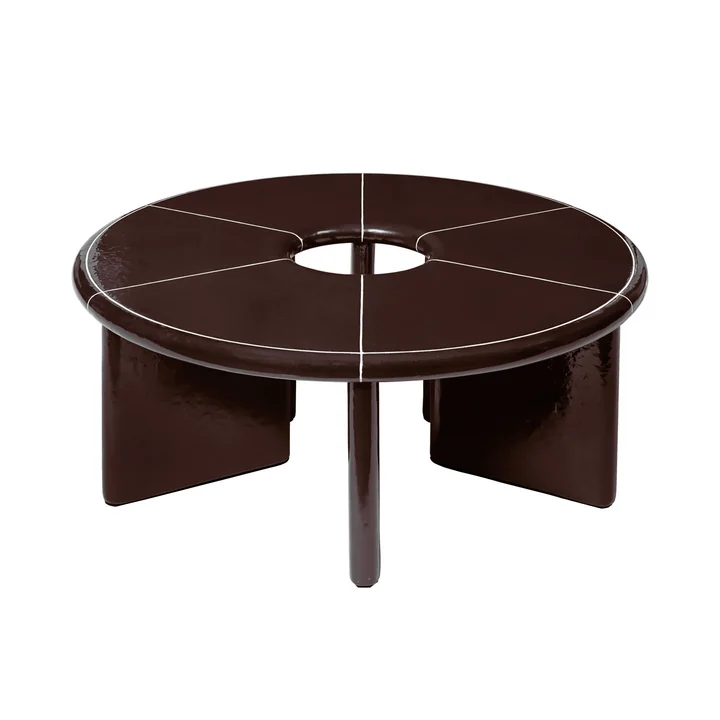 Ferm Living - Deya Outdoor Table basse, Ø 80 x H 32 cm, chestnut brown