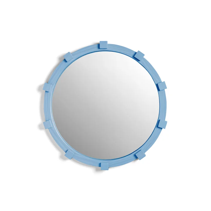 & klevering - Chunk Miroir, Ø 40 cm, bleu