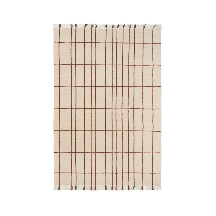 Ferm Living - Sen Tapis, 170 x 240 cm, parchment / chestnut