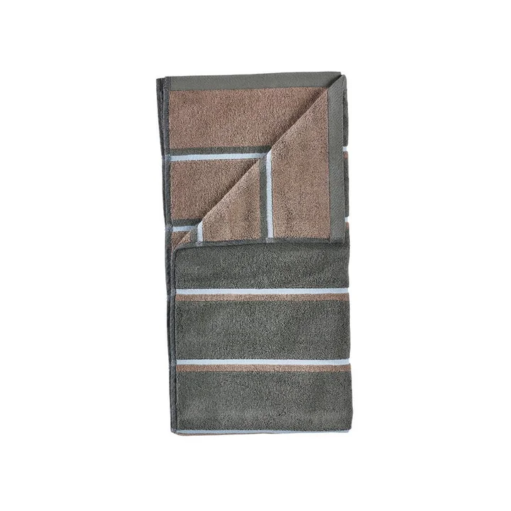 Zone Denmark - Serviette de bain Sauna, 50x100, Olive Green/Taupe/Blue Fog
