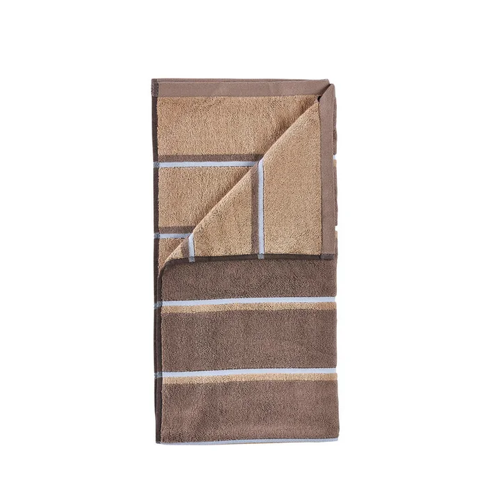 Zone Denmark - Serviette de bain Sauna, 70x140, Taupe/Camel/Bleu ciel