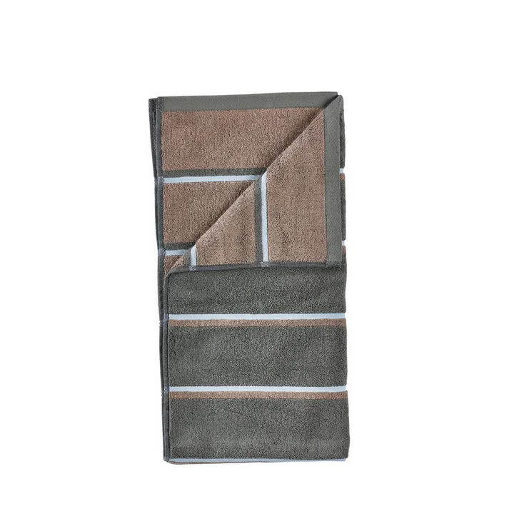 Zone Denmark - Serviette de bain Sauna, 70x140, Olive Green/Taupe/Blue Fog