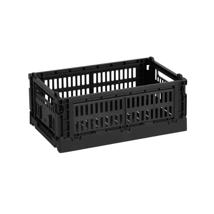 Colour Crate Panier S, 26,5 x 17 cm, black, recycled, exclusif de HAY