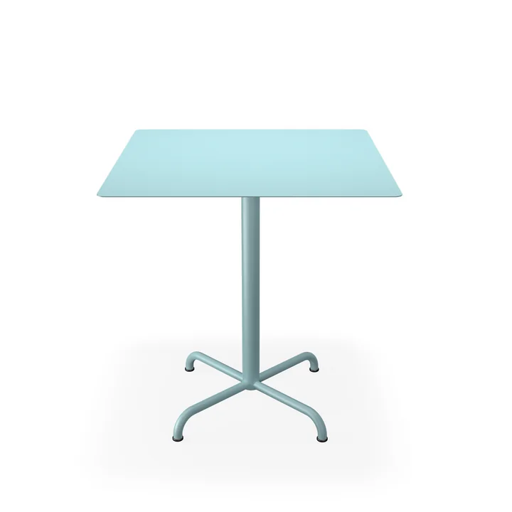 HOUE - Pico Table de jardin, 70 x 70 cm, piétement 4 étoiles, bleu glacier
