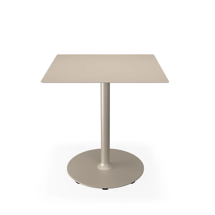 HOUE - Pico Table de jardin, 70 x 70 cm, piétement rond, beige