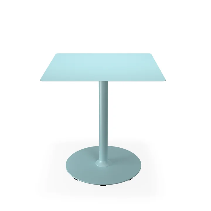 HOUE - Pico Table de jardin, 70 x 70 cm, piétement rond, bleu glacier