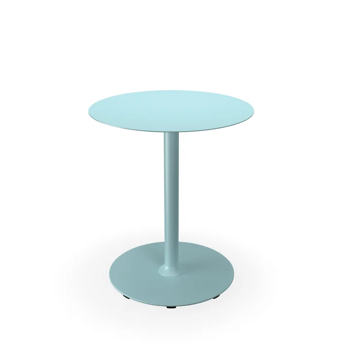 HOUE - Pico Table de jardin, Ø 64 cm, piétement rond, bleu glacier