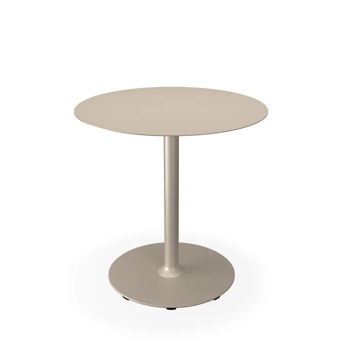 HOUE - Pico Table de jardin, Ø 74 cm, piétement rond, beige