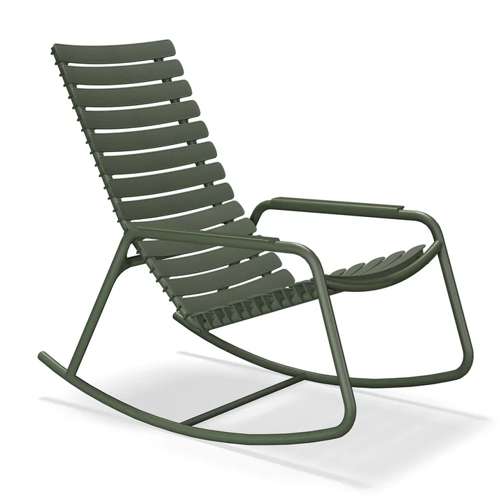 HOUE - ReCLIPS Chaise à bascule Outdoor, vert olive
