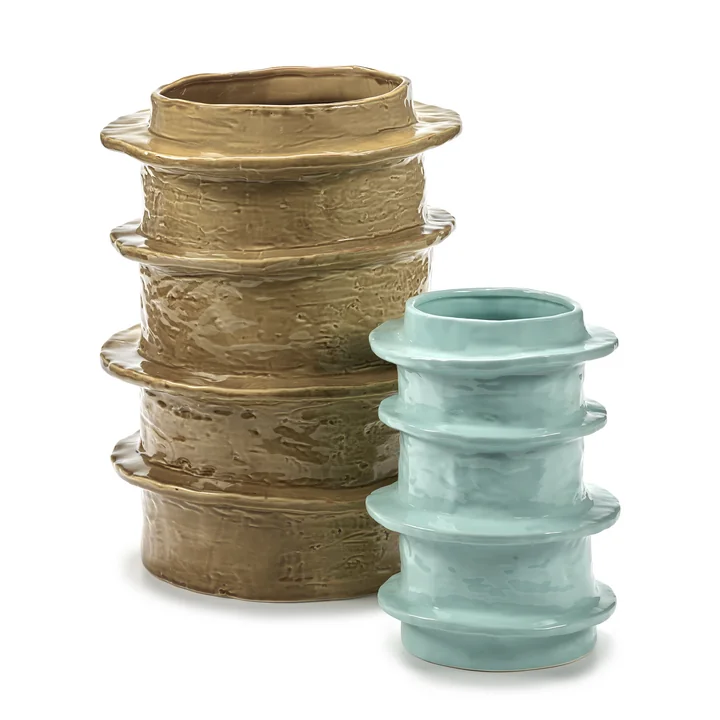 Serax - Urban Jungle Pot de fleurs, ocre et bleu clair