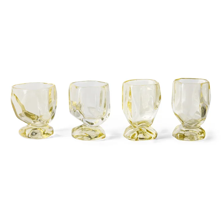 HKliving - Verres, citrine (set de 4)