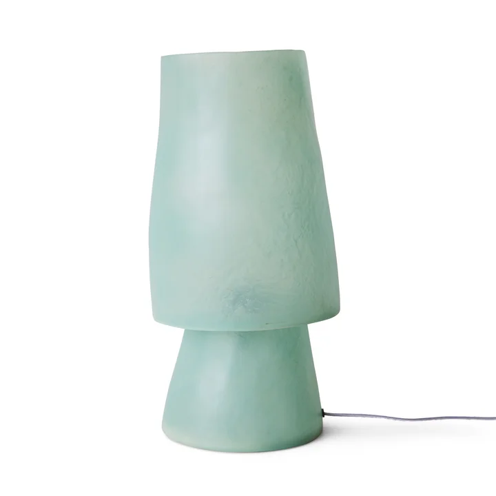 HKliving - Glassfiber lampe de table, H 52 cm, petrol blue
