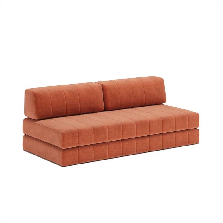 Innovation Living - Cozypad Canapé-lit, 2 coussins de dossier droits, rust orange (Tissu 412 Esina)