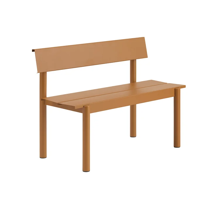 Muuto - Linear Steel Banc avec dossier, 110 cm, burnt orange