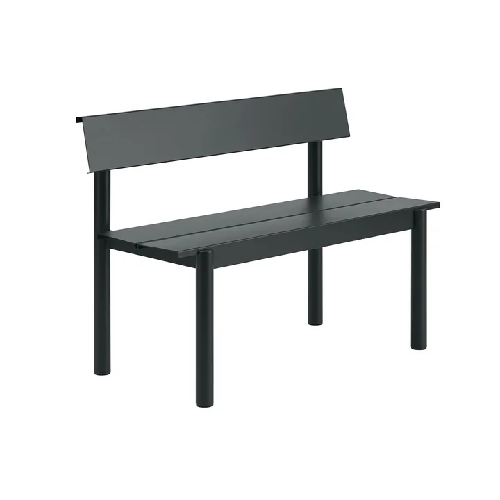 Muuto - Linear Steel Banc avec dossier, 110 cm, noir