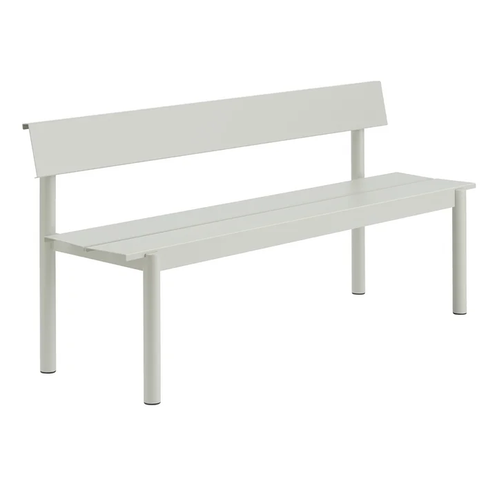 Muuto - Linear Steel Banc avec dossier, 170 cm, gris