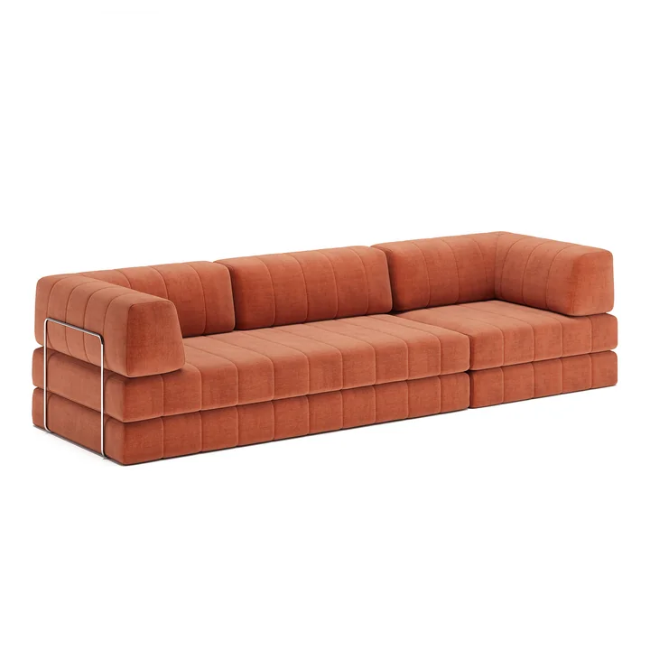 Innovation Living - Cozypad canapé-lit, & chaise avec dossier rembourré/accoudoir, rust orange (tissu 412 Esina)