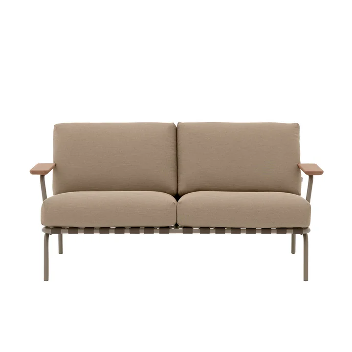 Muuto - Settle Outdoor Canapé 2 places, marron / taupe (tissu Ribbed Weave 5)