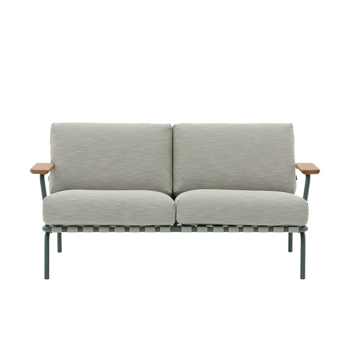 Muuto - Settle Outdoor Canapé 2 places, vert / vert foncé (tissu Ribbed Weave 2)