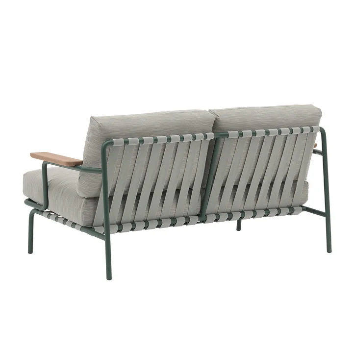Muuto - Settle Outdoor Canapé 2 places, vert / vert foncé (tissu Ribbed Weave 2)
