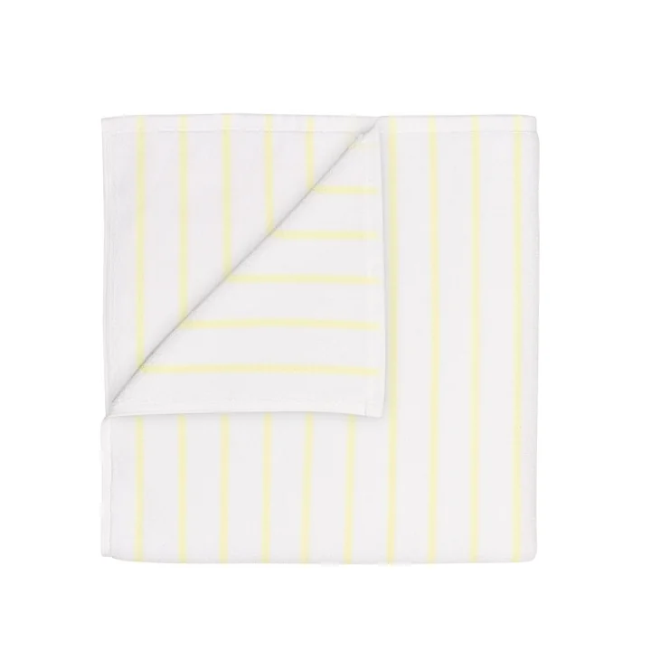 Blomus - Arto Serviette de bain, 140 x 70 cm, rayures fines, white / transparent yellow