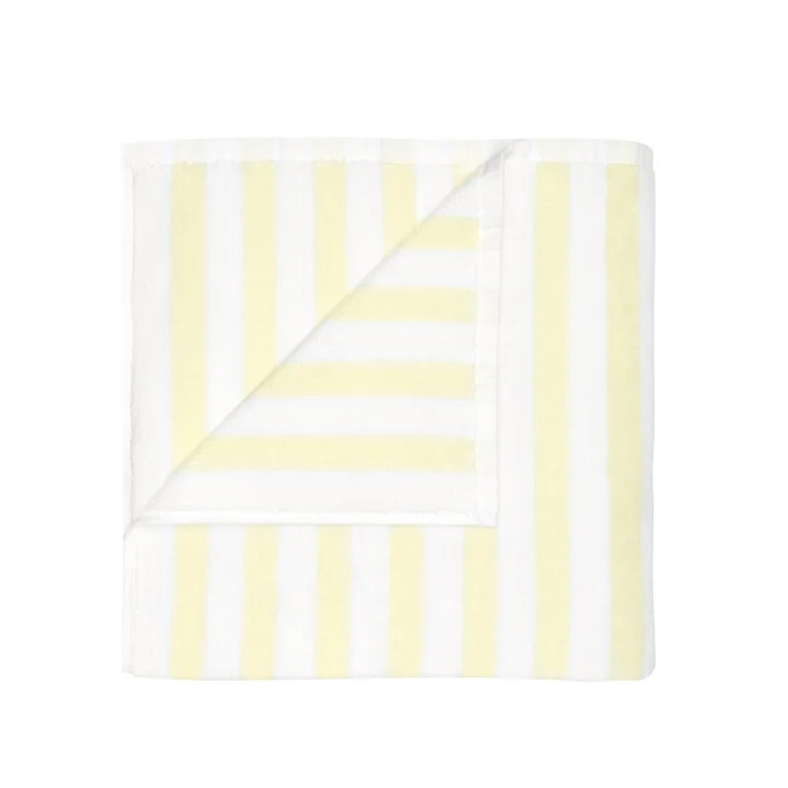 Blomus - Arto Serviette de bain, 140 x 70 cm, larges rayures, white / transparent yellow