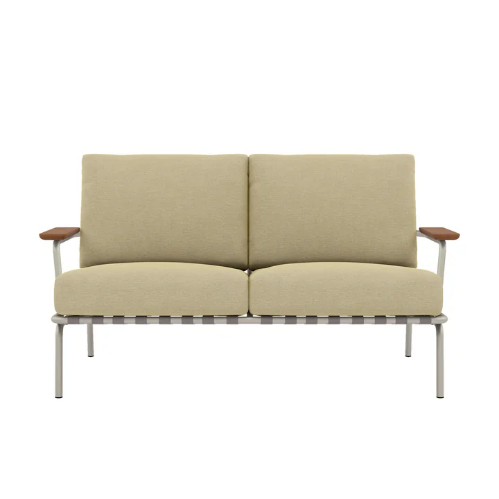 Muuto - Settle Outdoor Canapé 2 places, beige / gris (tissu Delta 25)