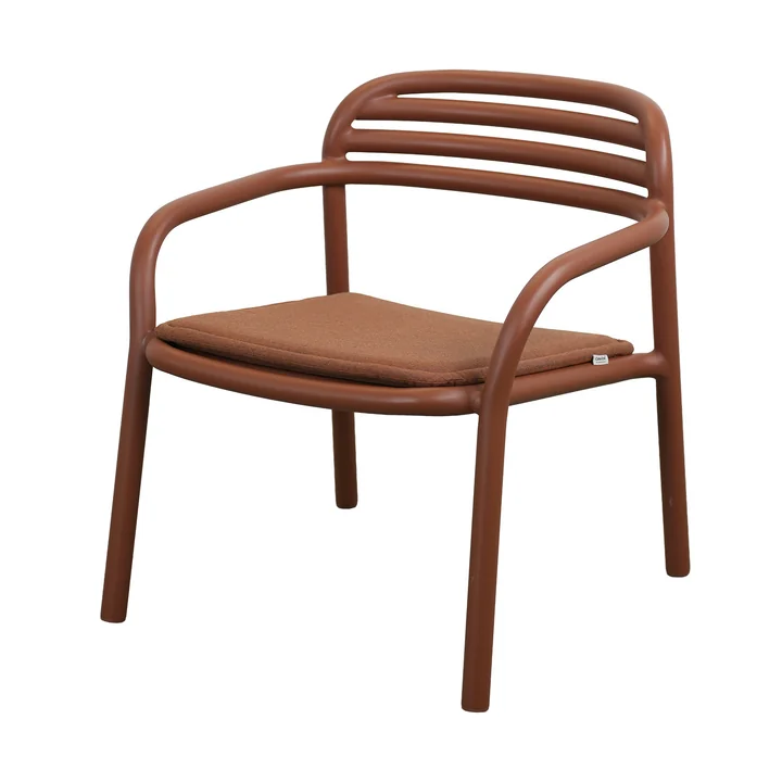 Cane-line - Bliss Fauteuil lounge avec coussin d'assise, rouge désert