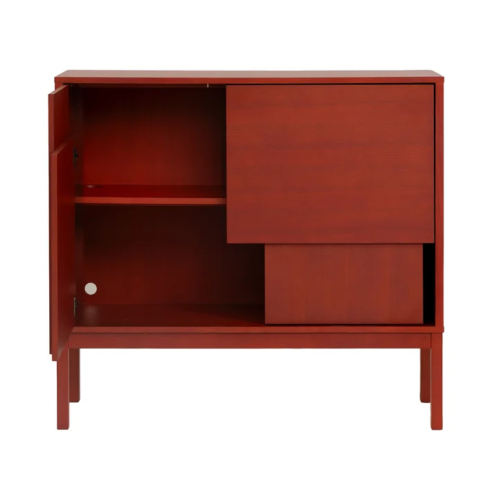 Design House Stockholm - Layer Sideboard avec pieds, rouge