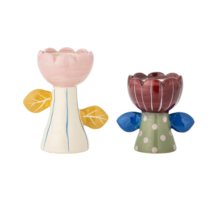 Bloomingville - Florita Votive & Porte-bougies, multi (set de 2)