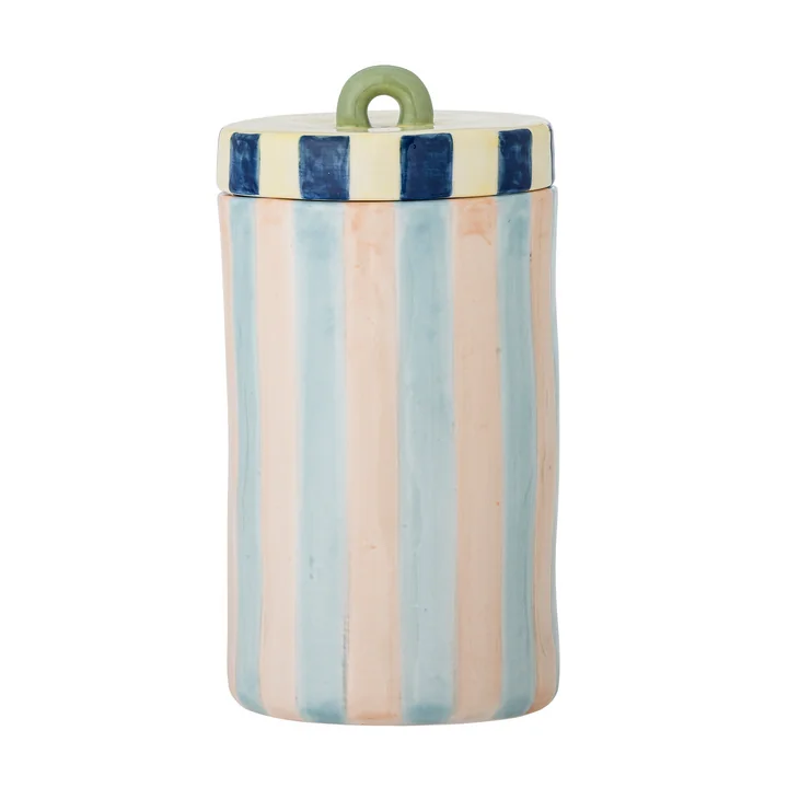Bloomingville - Phoenix Pot avec couvercle, Ø 10,5 x H 20,5 cm, multi