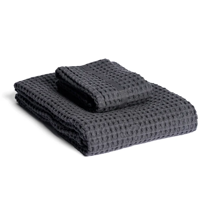 The Organic Company - Big Waffle Serviette, set cadeau, gris foncé