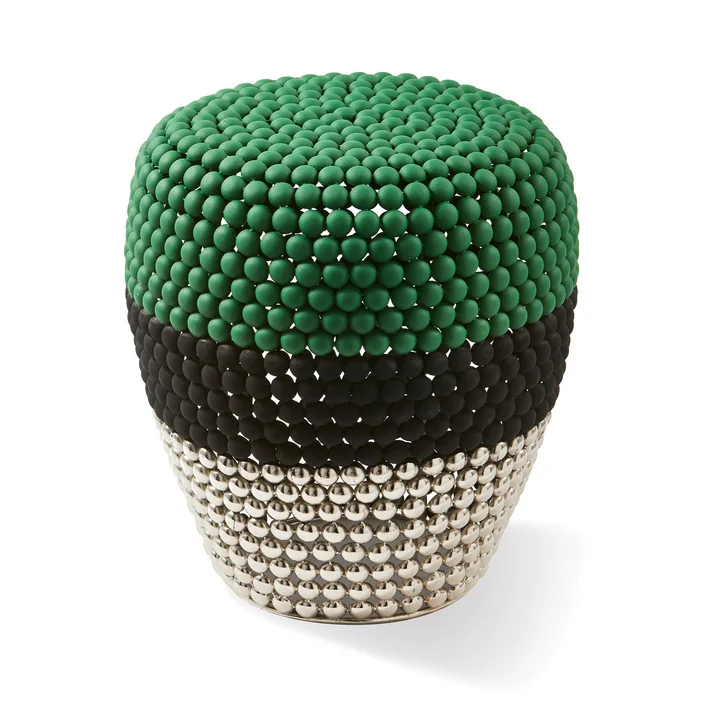 POLSPOTTEN - Dot Tabouret, rayé, vert foncé