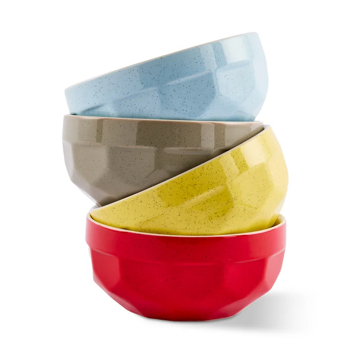 POLSPOTTEN - Polygon Set de 4 bols à déjeuner, multicolore