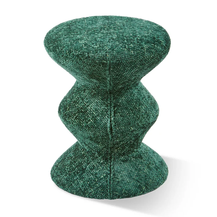 POLSPOTTEN - Tabouret Zig Zag Soft, vert foncé