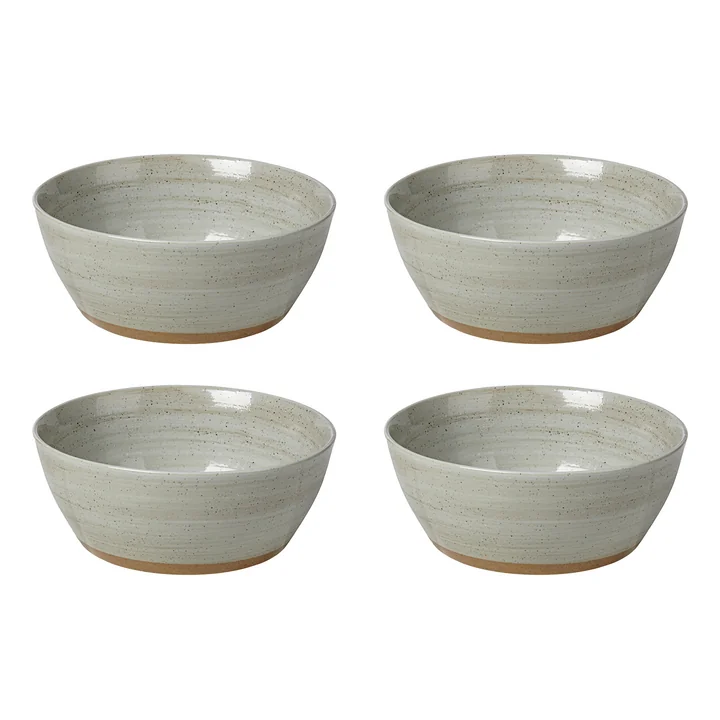 Broste Copenhagen - Bol « Grød », Ø 16 x H 6,5 cm, couleur sable (lot de 4)
