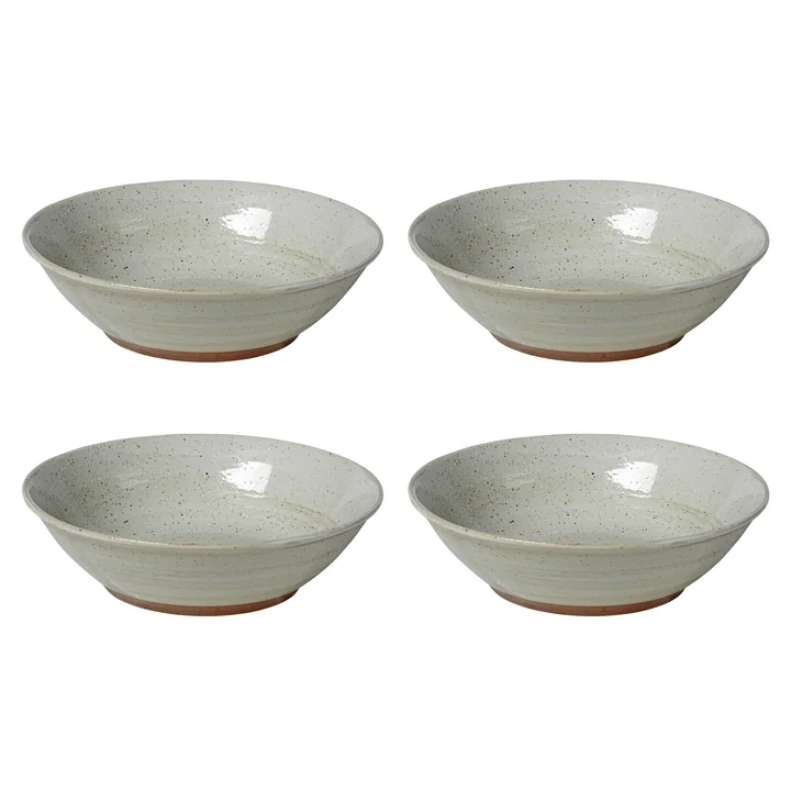 Broste Copenhagen - Bol « Grød », Ø 17 x H 5 cm, couleur sable (lot de 4)