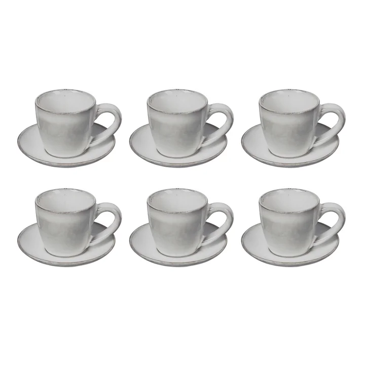 Broste Copenhagen - Tasse à expresso « Nordic Sand » avec soucoupe, 5 cl (lot de 6)