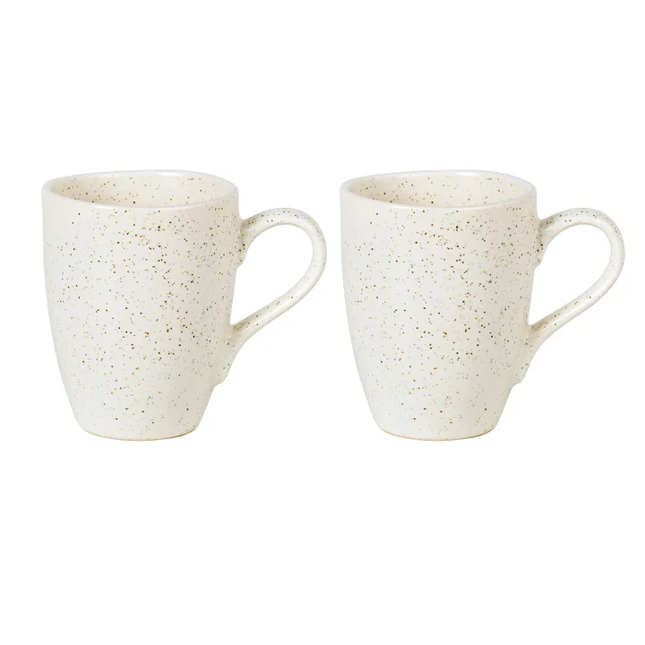 Broste Copenhagen - Tasses à anse « Nordic Vanilla », 25 cl (lot de 2)