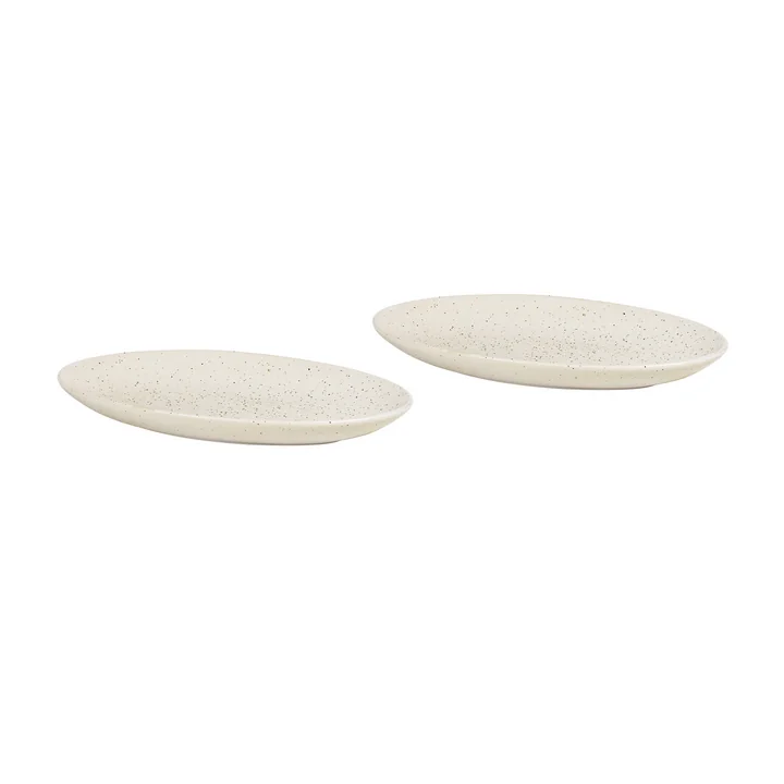 Broste Copenhagen - Plateau de service « Nordic Vanilla », 22 x 13,6 cm (lot de 2)