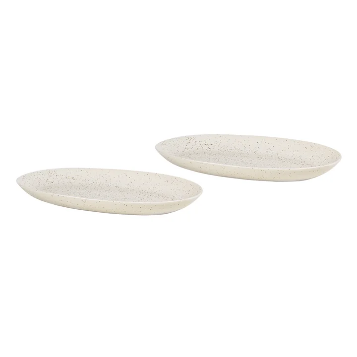 Broste Copenhagen - Plateau de service « Nordic Vanilla », 30 x 17 cm (lot de 2)